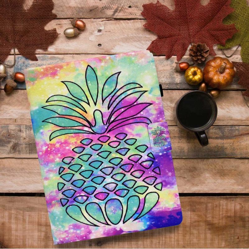 Leren Hoesje iPad (2025) Grafische Ananas Bescherming Hoesje