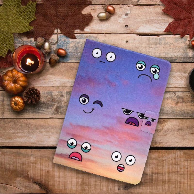Leren Hoesje iPad (2025) Grappige Gezichten