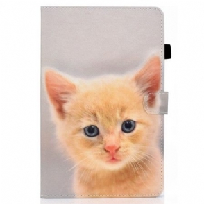 Leren Hoesje Voor iPad (2025) Gemberkleurig Kitten