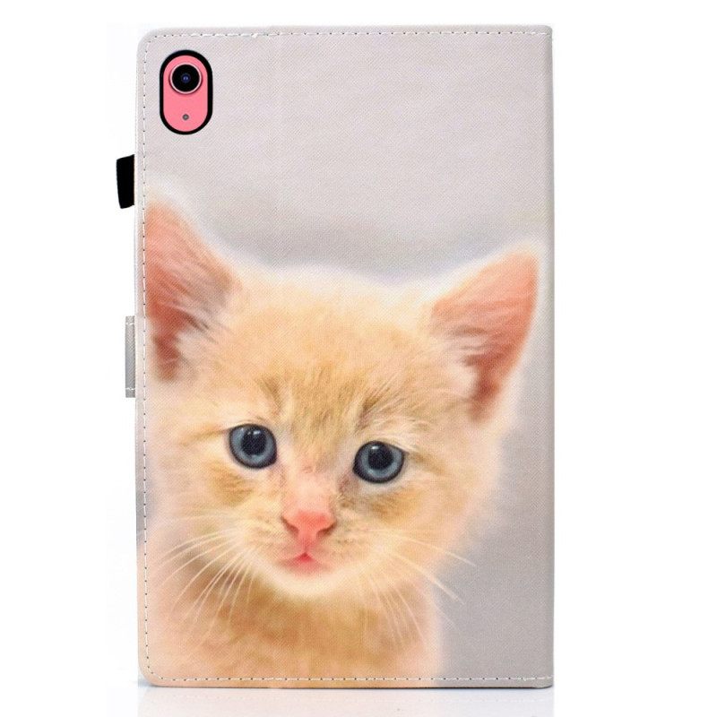 Leren Hoesje Voor iPad (2025) Gemberkleurig Kitten