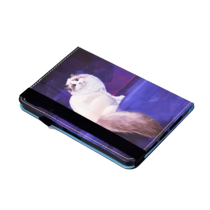 Leren Hoesje Voor iPad (2025) Witte Kat