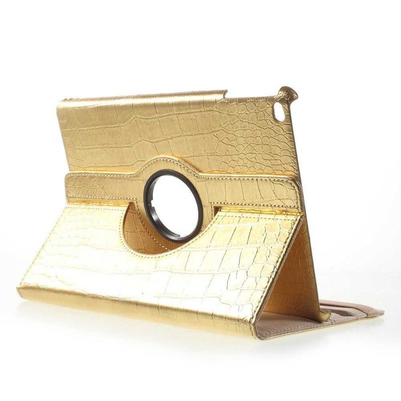 iPad 9.7 2017 / 2018 Stijl Alligator Lederen Hoes - Goud