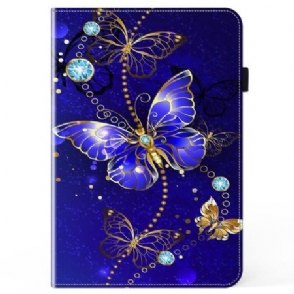 Cover Xiaomi Pad 7 / 7 Pro Blauwe Vlinders En Diamanten