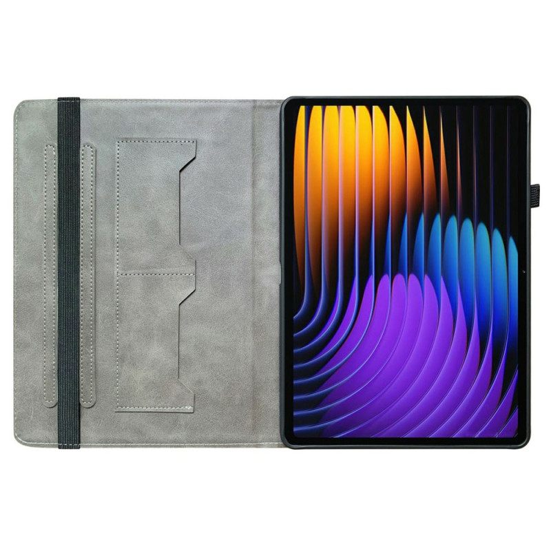 Flip Case Leren Xiaomi Pad 7 / 7 Pro Gouden Rozen En Vlinders