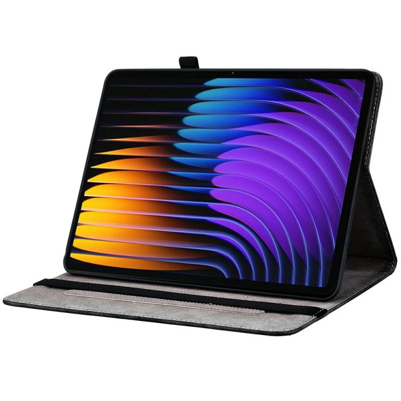 Flip Case Leren Xiaomi Pad 7 / 7 Pro Gouden Rozen En Vlinders