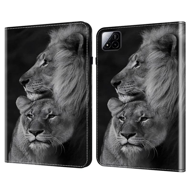 Hoesje Case Xiaomi Pad 7 / 7 Pro Telefoonhoesje Paar Leeuwen