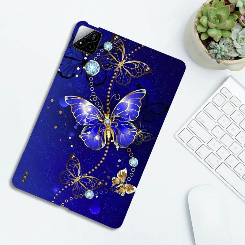 Hoesje Xiaomi Pad 7 / 7 Pro Blauwe Vlinders En Diamanten