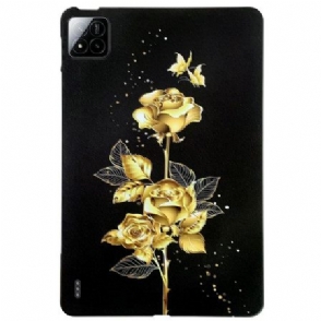 Hoesje Xiaomi Pad 7 / 7 Pro Gouden Rozen En Vlinders