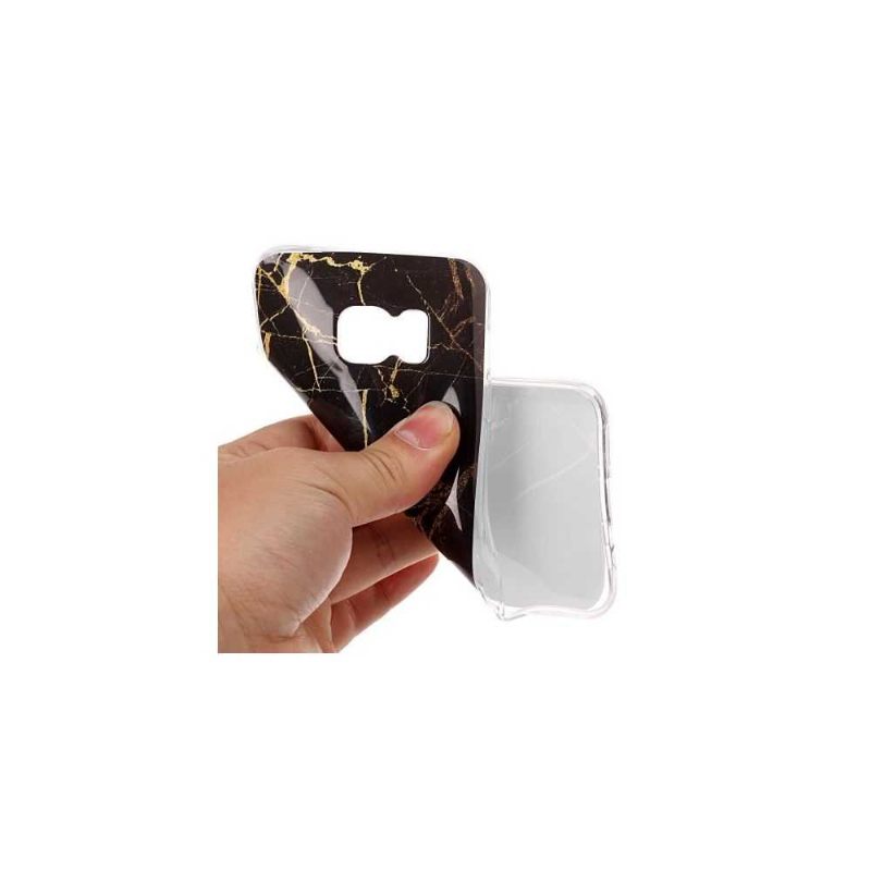 Hoesje voor Samsung Galaxy S7 Anti-fall Marmer - Zwart / Goud