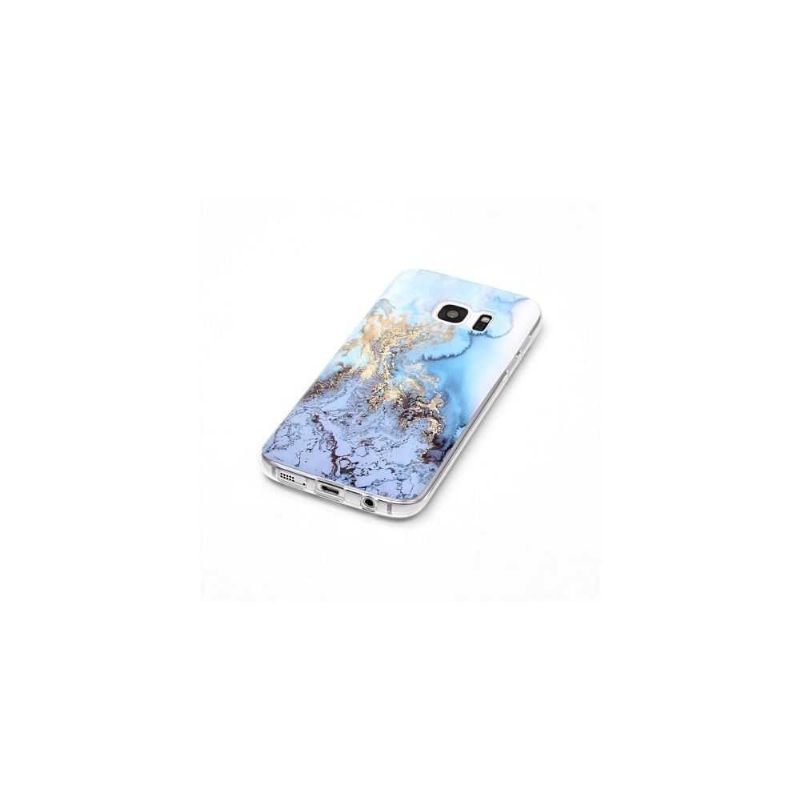 Telefoonhoesje voor Samsung Galaxy S7 Marmer - Lichtblauw