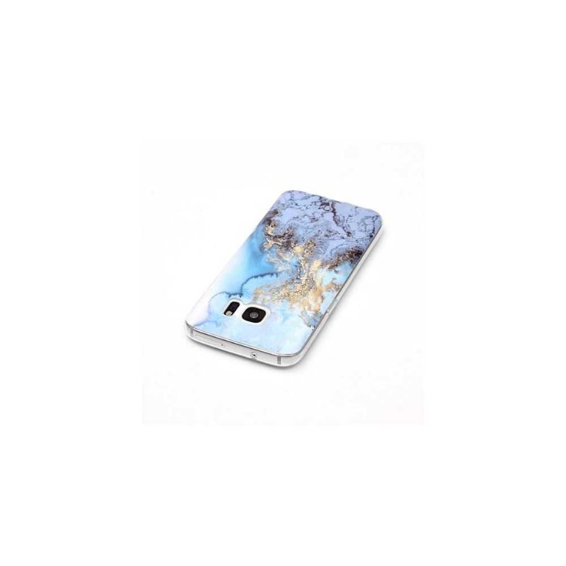Telefoonhoesje voor Samsung Galaxy S7 Marmer - Lichtblauw