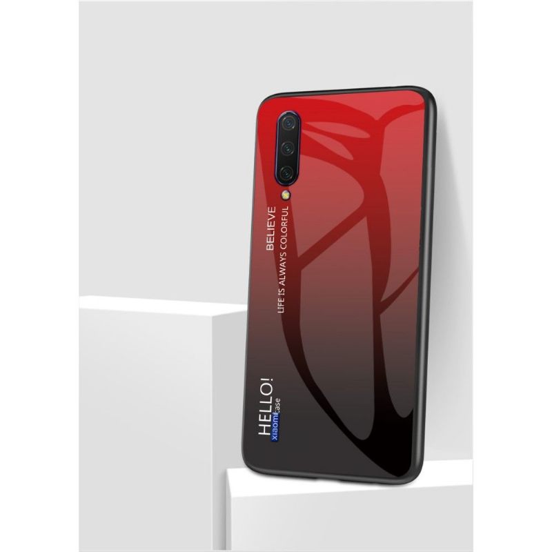 Telefoonhoesje voor Xiaomi Mi A3 Bescherming Kleurverloop Glazen Achterkant