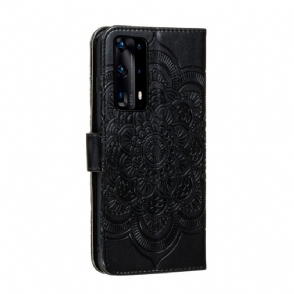 Folio-hoesje voor Huawei P40 Pro+ Mandala Kaarthouder - Zwart