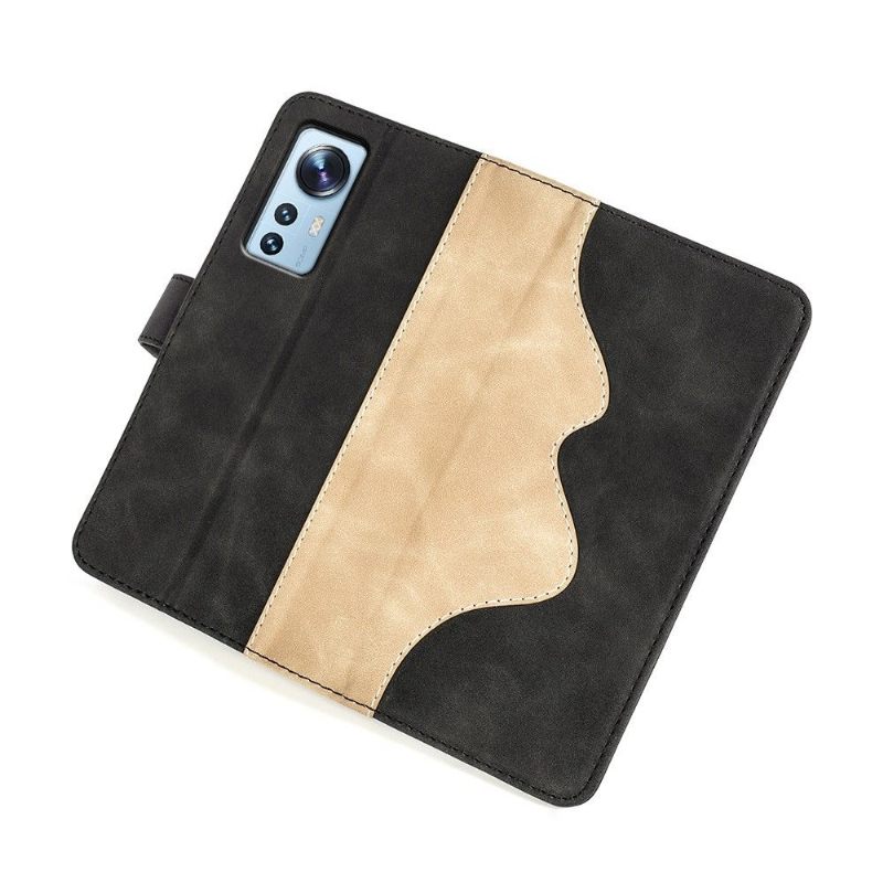 Flip Case voor Xiaomi 12 Pro Folio-hoesje Tweekleurige Foliostandaard