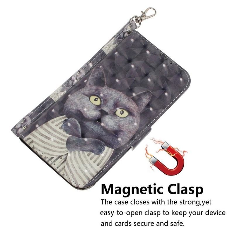 Folio-hoesje voor Xiaomi 12 Pro Anti-fall Kattenillustratie