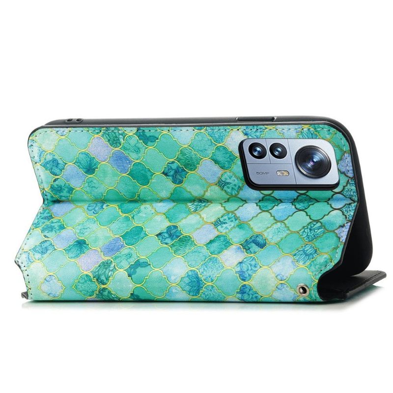 Folio-hoesje voor Xiaomi 12 Pro Arabesk Patroon Flip Flap