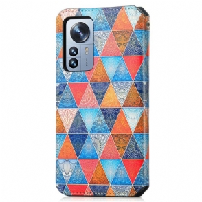 Folio-hoesje voor Xiaomi 12 Pro Caleidoscoop Mandala Flip Flap