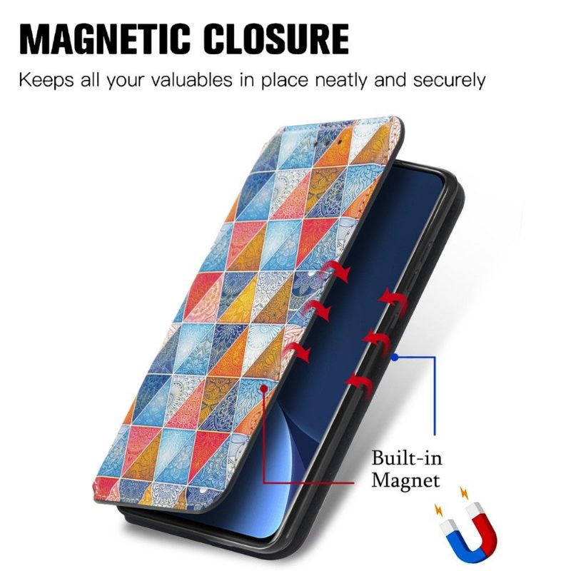 Folio-hoesje voor Xiaomi 12 Pro Caleidoscoop Mandala Flip Flap