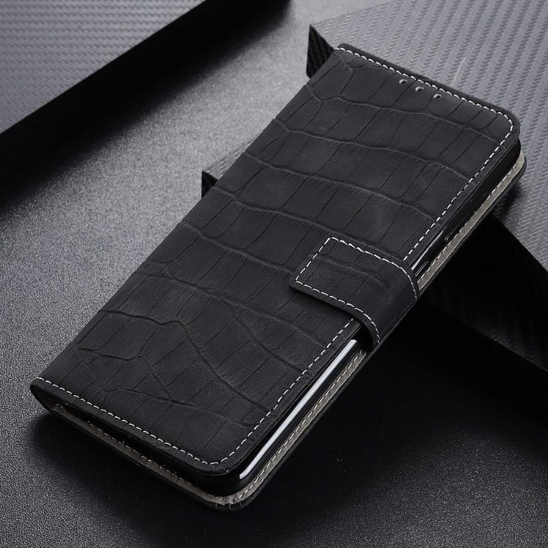 Folio-hoesje voor Xiaomi 12 Pro Croco-look Stiksels