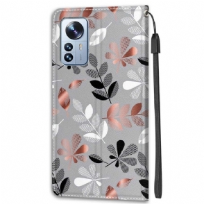 Folio-hoesje voor Xiaomi 12 Pro Illustratie Van Wilde Bladeren