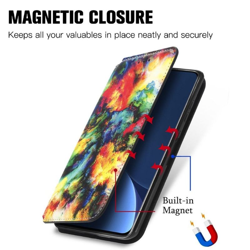 Folio-hoesje voor Xiaomi 12 Pro Iriserende Cloud Flip Flap