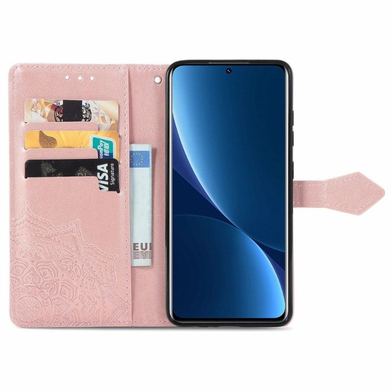 Folio-hoesje voor Xiaomi 12 Pro Mandala-reliëf In Kunstleer