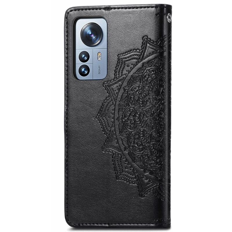 Folio-hoesje voor Xiaomi 12 Pro Mandala-reliëf In Kunstleer