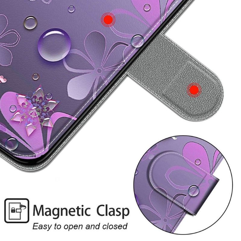Folio-hoesje voor Xiaomi 12 Pro Violette Bloemen Illustratie