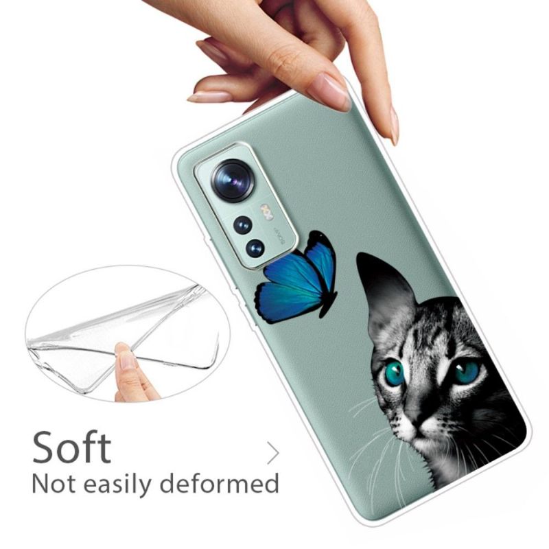 Hoesje voor Xiaomi 12 Pro Blauwe Vlinderkat