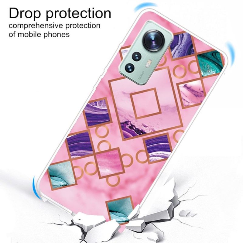 Hoesje voor Xiaomi 12 Pro Marmeren Geometrie 0016 Serie