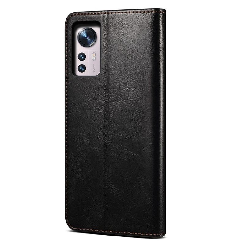 Leren Hoesje voor Xiaomi 12 Pro Bescherming Ernestine Zichtbare Naden