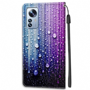 Leren Hoesje voor Xiaomi 12 Pro Waterdruppels