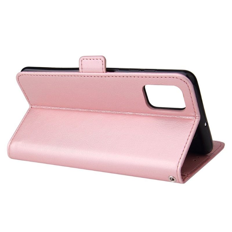 Cover voor Samsung Galaxy A51 Anti-fall Folio-hoesje Ledereffect Met Riem