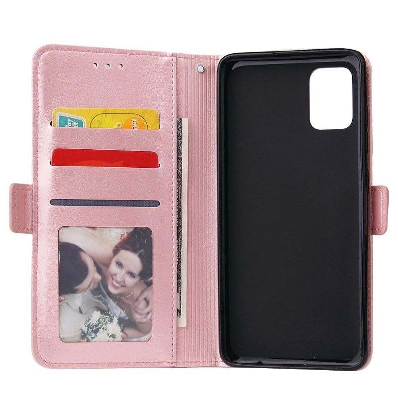 Cover voor Samsung Galaxy A51 Anti-fall Folio-hoesje Ledereffect Met Riem