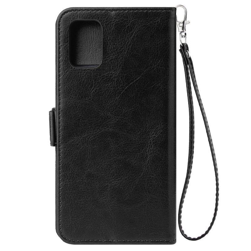 Cover voor Samsung Galaxy A51 Anti-fall Folio-hoesje Ledereffect Met Riem