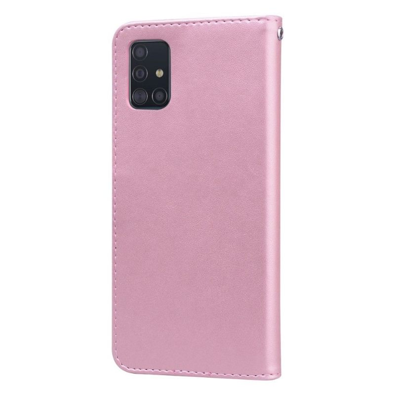 Folio-hoesje voor Samsung Galaxy A51 Imitatieleer Rozenpatroon