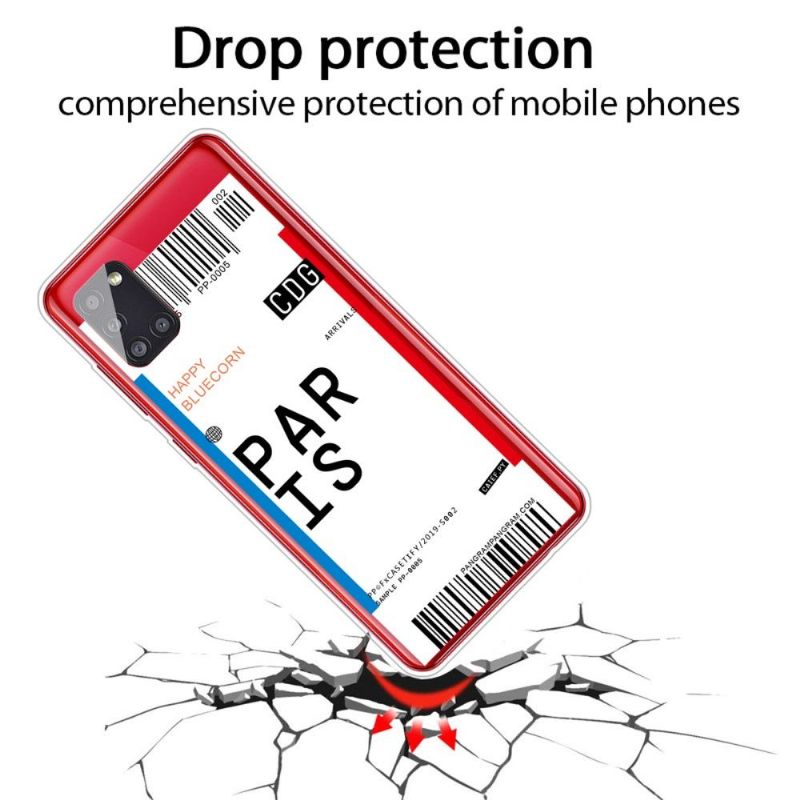 Hoesje voor Samsung Galaxy A51 Instapkaart 02 Parijs