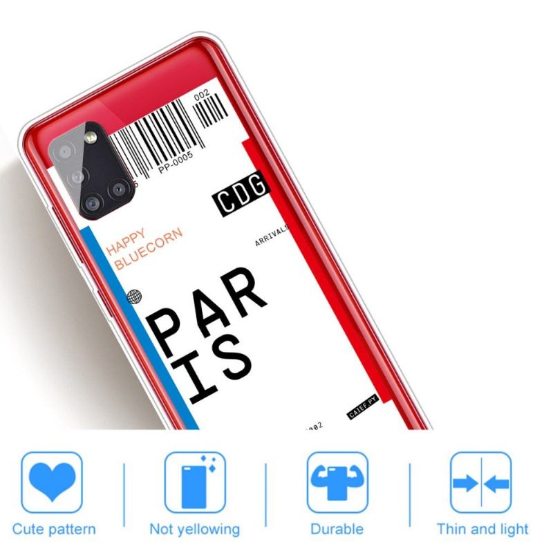 Hoesje voor Samsung Galaxy A51 Instapkaart 02 Parijs