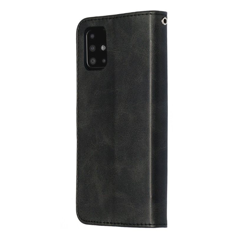 Leren Hoesje voor Samsung Galaxy A51 Zak Met Ritssluiting Met Leereffect