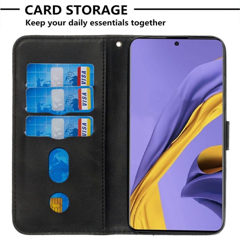 Leren Hoesje voor Samsung Galaxy A51 Zak Met Ritssluiting Met Leereffect