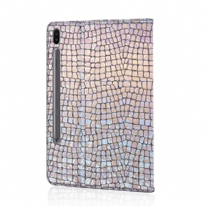 Folio-hoesje voor Samsung Galaxy Tab S6 Glamour Krokodilleneffect Pailletten