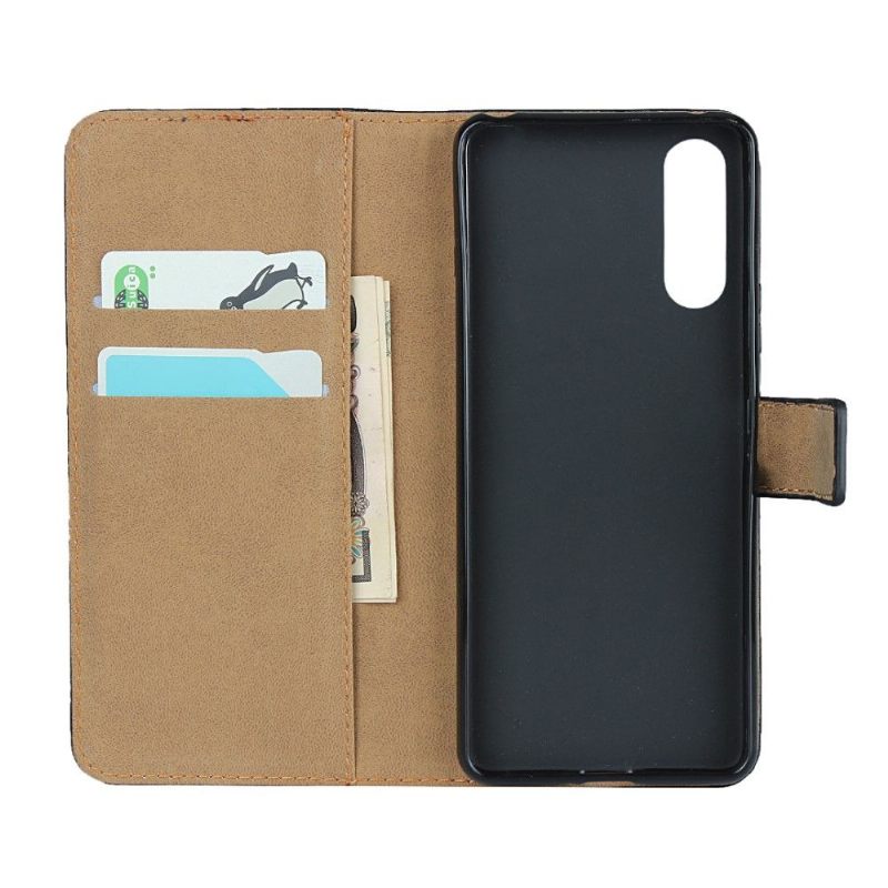 Case voor Sony Xperia 10 II Bescherming Portemonnee Leren Folio-hoesje - Zwart
