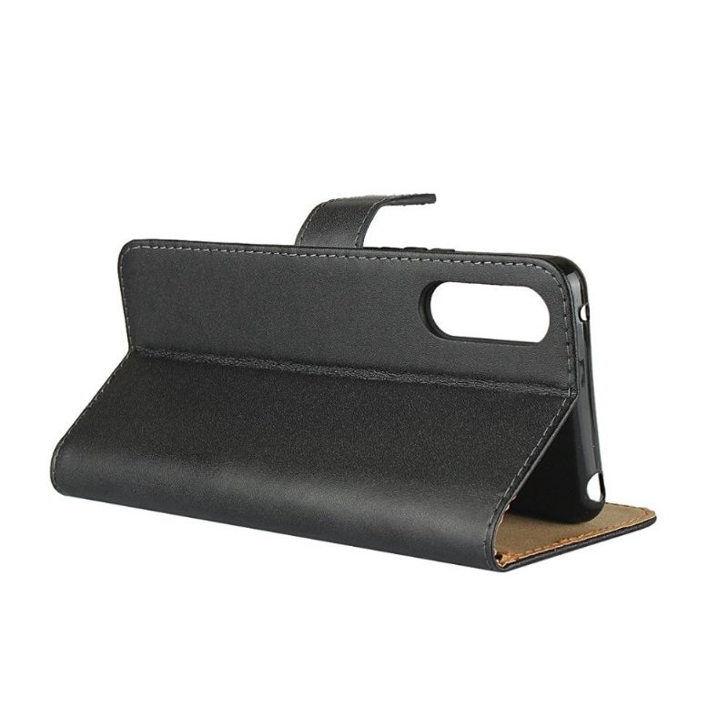 Case voor Sony Xperia 10 II Bescherming Portemonnee Leren Folio-hoesje - Zwart