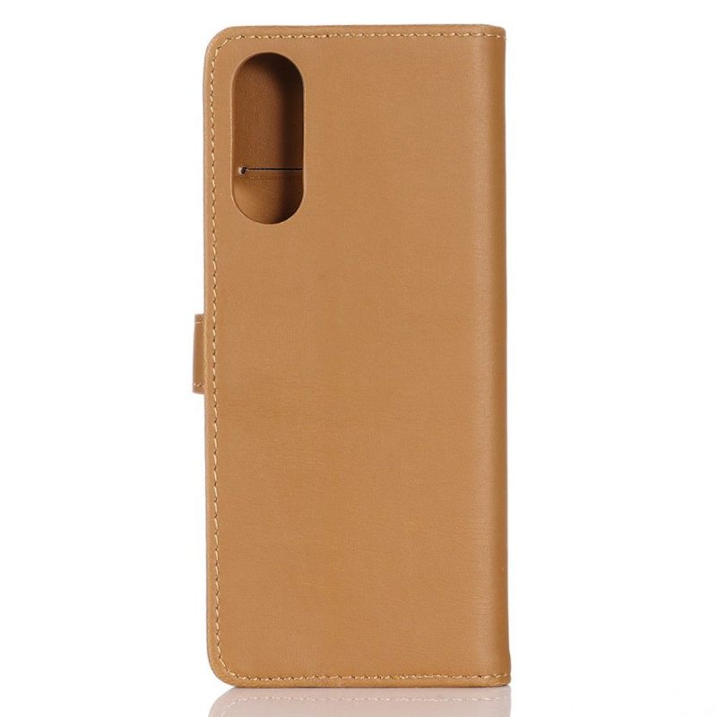 Cover voor Sony Xperia 10 II Folio-hoesje Retro Leereffect