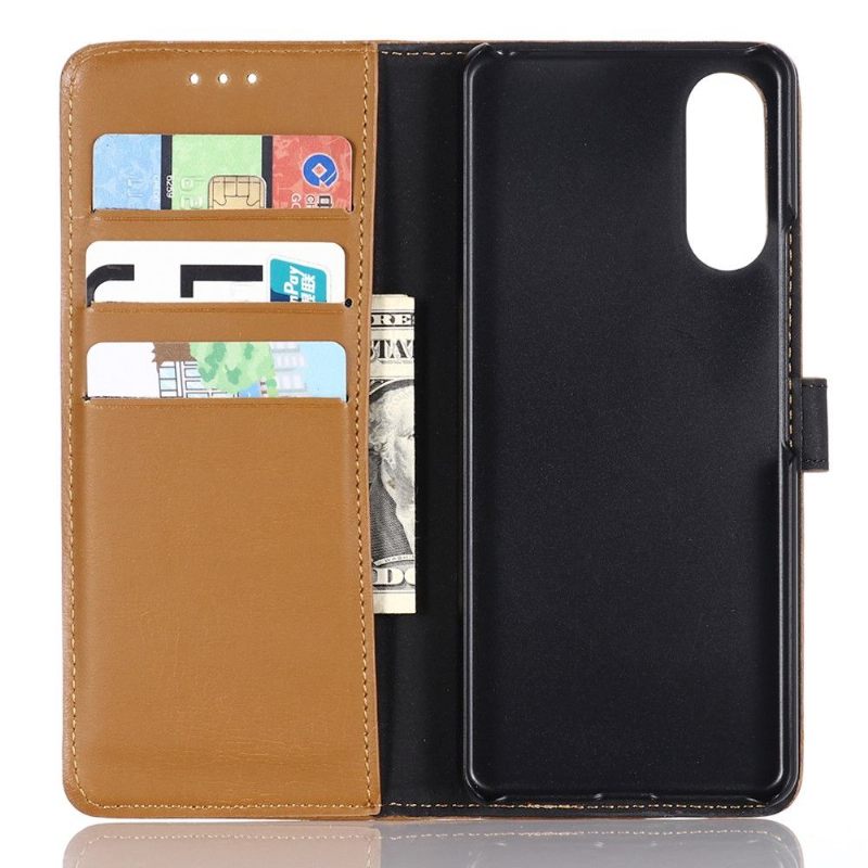Cover voor Sony Xperia 10 II Folio-hoesje Retro Leereffect