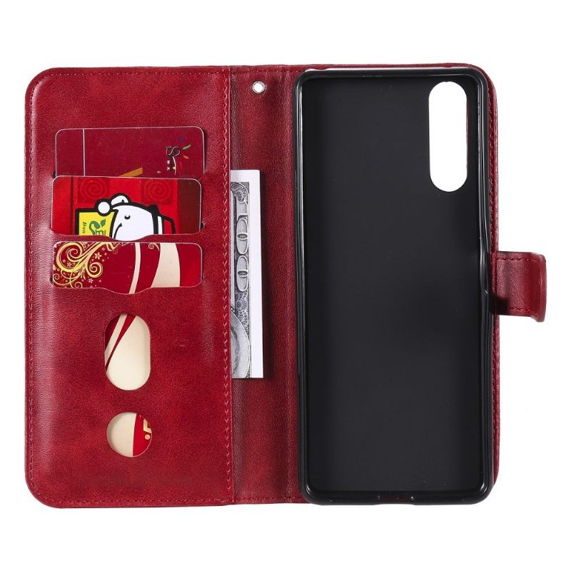 Folio-hoesje voor Sony Xperia 10 II Ritsvak Met Leereffect