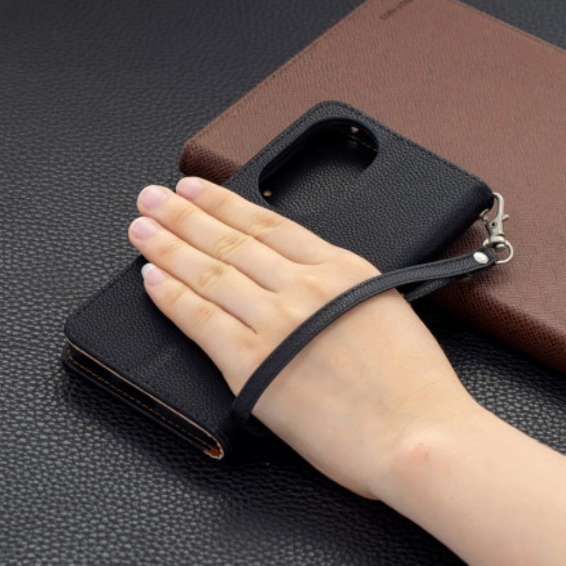 Flip Case voor Huawei P50 Folio-hoesje Lychee Rabat Schuin