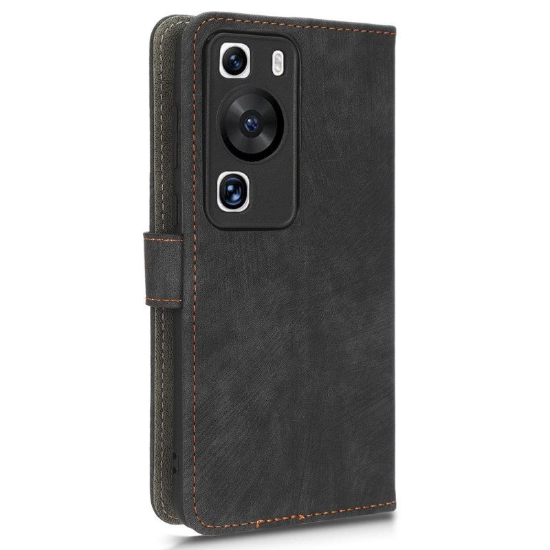Flip Case voor Huawei P60 Pro Klassieke Rfid Met Draagkoord