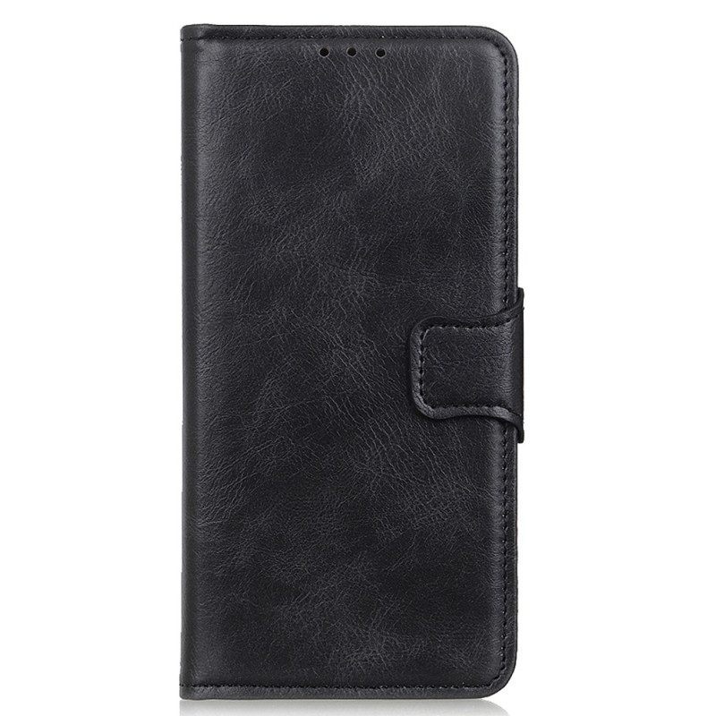 Flip Case voor iPhone 14 Plus Omkeerbare Sluiting Met Leereffect