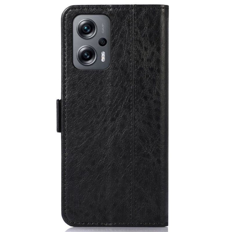 Flip Case voor Poco X4 GT Getextureerd Kunstleer